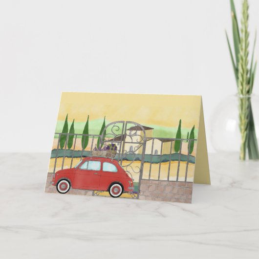 Carte Vignoble Fiat 500 en Toscane (Devant)