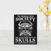 Carte Viking Nordic Valhalla Odin Funny Problème de soci (Fleur jaune)