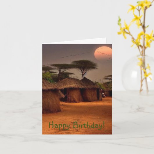 Carte Village africain (Fleur jaune)