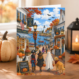 Carte Village de bord de mer charmant d'automne Joyeux H