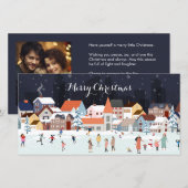 Carte Village hiver de Noël avec photo (Devant / Derrière)