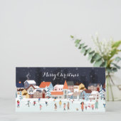 Carte Village hiver de Noël avec photo (Debout devant)