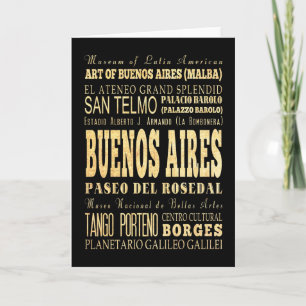 Carte Ville d'Argentine de Buenos Aires Typographie Art