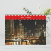 Carte Ville de Chicago, voeux de Noël, (Debout devant)