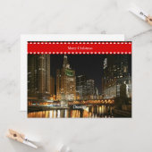 Carte Ville de Chicago, voeux de Noël, (Devant/Arrière en situation)