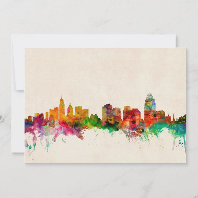 Carte Ville de Cincinnati Ohio Skyline (Devant)