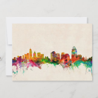 Carte Ville de Cincinnati Ohio Skyline