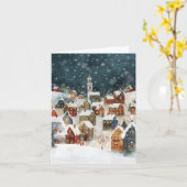 Carte Ville de Noël illustrative (Fleur jaune)