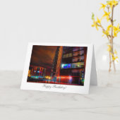 Carte Ville de nuit - Joyeux anniversaire (Fleur jaune)