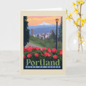 Carte Ville de Rose | Portland, Oregon (Fleur jaune)