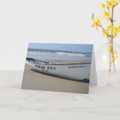 Carte Ville d'océan, NJ * amusement d'été * bateau de (Fleur jaune)