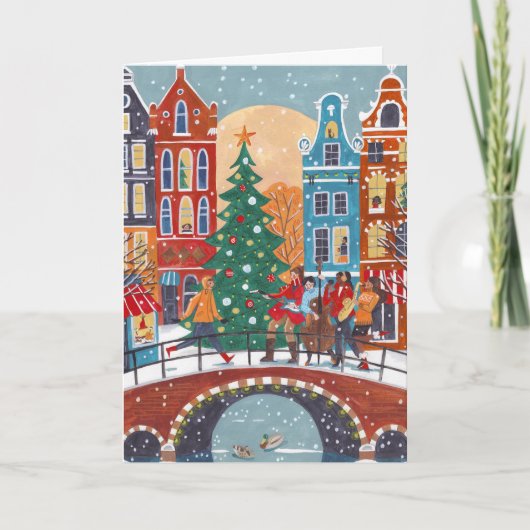 Carte Ville moderne Amsterdam Noël (Devant)