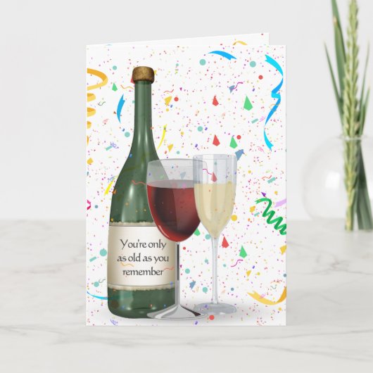 Carte Vin Anniversaire Avec Citation Amusante (Devant)