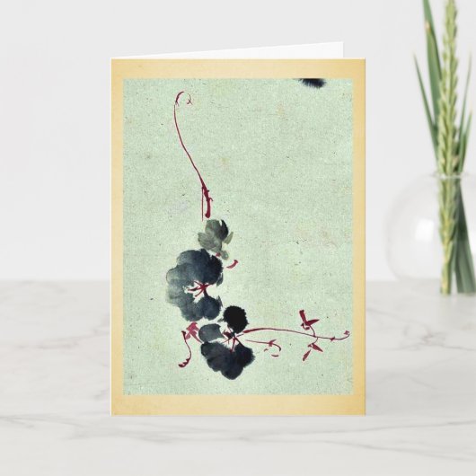 Carte Vin aux fleurs Ukiyo-e. (Devant)