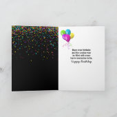 Carte vin blanc avec confetti d'anniversaire (Intérieur)