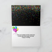 Carte vin blanc avec confetti d'anniversaire (Intérieur)