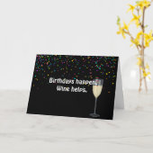 Carte vin blanc avec confetti d'anniversaire (Fleur jaune)