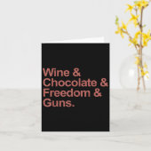 Carte Vin, Chocolat, Liberté Et Armes À Feu (Fleur jaune)