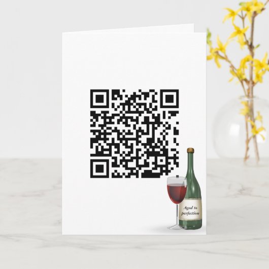 Carte Vin d'anniversaire de code QR (Fleur jaune)