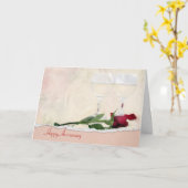 Carte Vin d'anniversaire et Rose rouge (Fleur jaune)