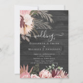 Carte Vin de Bourgogne Pampas Grass Mariage Tropical (Devant)