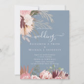 Carte Vin de Bourgogne Pampas Grass Mariage Tropical (Devant)