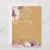 Carte Vin de Bourgogne Pampas Grass Mariage Tropical (Devant)