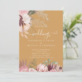 Carte Vin de Bourgogne Pampas Grass Mariage Tropical (Debout devant)