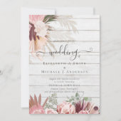 Carte Vin de Bourgogne Pampas Grass Mariage Tropical (Devant)