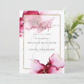 Carte Vin de fraise moderne Aquarelle Abstraite (Debout devant)