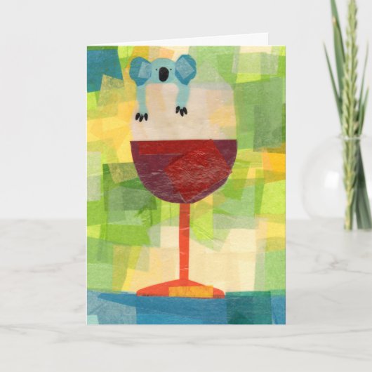 Carte Vin de koala avec le message (Devant)