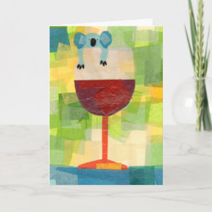 Carte Vin de koala avec le message