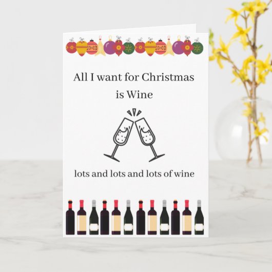 Carte Vin de Noël (Fleur jaune)