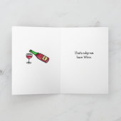 Carte Vin drôle et amitié Humour Yoga (Intérieur)