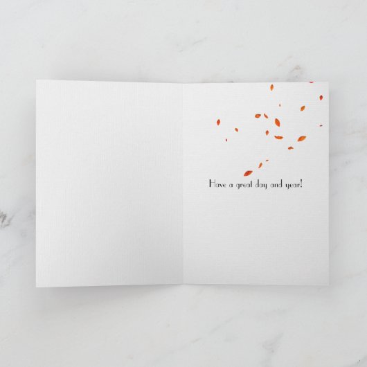 Carte Vin et feuille d'automne (Intérieur)