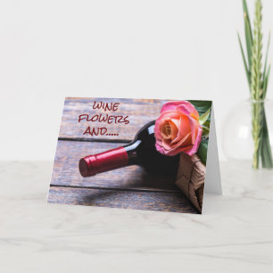 CARTE VIN ET FLEURS ET "VOUS" ET "MOI" CÉLÉBRENT