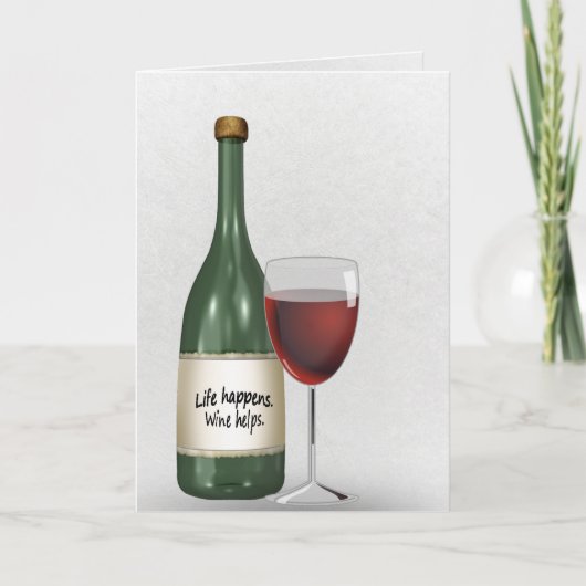 Carte Vin rouge et bouteille (Devant)