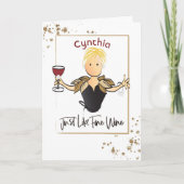 Carte Vin rouge Étincelle d'or noir pour son Fab Anniver (Devant)