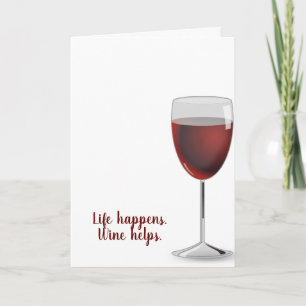 Carte vin rouge pour anniversaire blanc