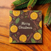 Carte Vin rougi de Noël marron épicé