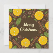 Carte Vin rougi de Noël marron épicé (Devant)