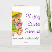 Carte Vinage Pâques pour enfants (Dos)