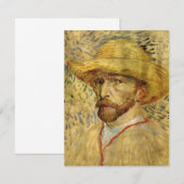 Carte Vincent van Gogh Autoportrait avec Casquette paill (Devant / Derrière)
