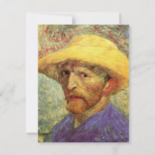 Carte Vincent van Gogh Autoportrait avec Casquette paill