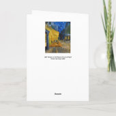 Carte Vincent van Gogh - Café Terrasse en soirée (Dos)