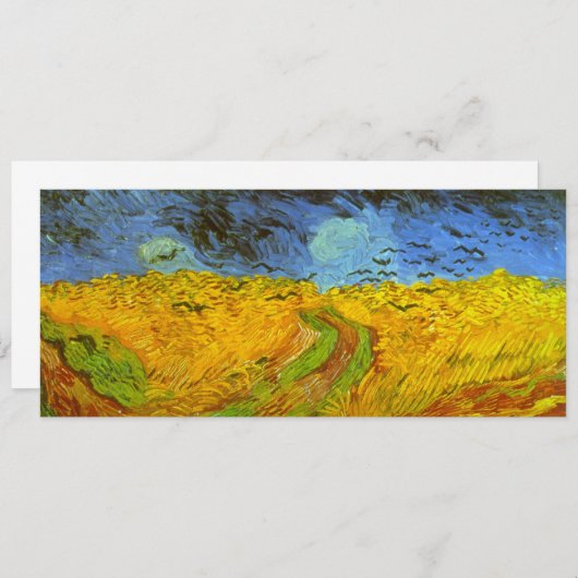 Carte Vincent van Gogh Champ de blé avec corbeaux (Devant / Derrière)