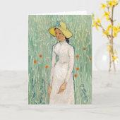 Carte Vincent van Gogh - Fille en blanc (Fleur jaune)