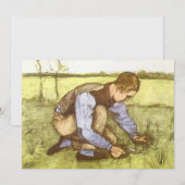 Carte Vincent van Gogh - Garçon coupant l'herbe avec la  (Devant / Derrière)