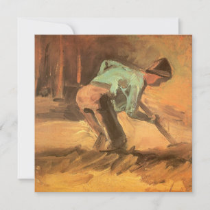 Carte Vincent van Gogh - Homme penché avec un bâton ou u