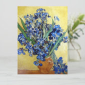 Carte Vincent van Gogh, iris bleus sur fond jaune (Debout devant)